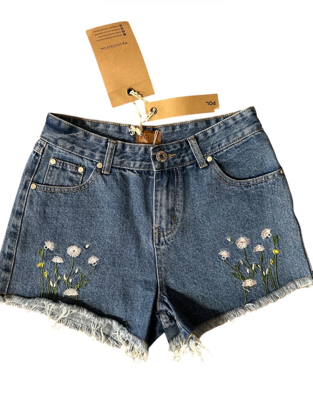POL Denim Floral Embroidered Women’s Shorts. Small. 28” Waist 10.5” R 11.5” L